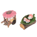 Miniatyrbillede 2 af 8: Fairy Garden kaffevogn Vandtæt harpiks håndmalet detaljeret tekstur Fairy Garden tilbehør til husdekoration