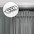 Miniatyrbild 2 av 5: Förpackning med 20 Duschdraperikrokar för Badrum Dusch Fönsterstång (Svart)
