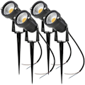 Pikkukuva 1 / 5: 4 LED-kohdevalon sarja 5W 220V Säädettävät puutarhakohdevalot piikillä ulkovalaistus puutarhaterassille (lämmin valkoinen)