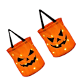 Miniatyrbilde 3 av 8: 2 stk LED Halloween godteriposer 12 tommer høye 10 tommer brede gresskar stil batteridrevne Halloween festposer for fest