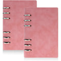 Miniatyrbild 1 av 5: 2-pack A6 PU Läder Anteckningsbok, 6 Ring Budgetplaneringspärm, Rosa