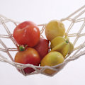 Miniatyrbild 4 av 5: Fruktkorg för köket, frukt hammock i nordisk stil handgjord av ren bomull, lång hängande fruktkorg med krok för kök, vit, pinnlängd 30, total