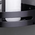 Miniatyrbilde 2 av 5: Punch Free Dusj Oppbevaringshylle Aluminiumlegering Baderom Hjørne Oppbevaringshyller for Hjem Triangulær Svart