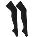 Pikkukuva 3 / 8: Open Toe Compression Ohut sukat Monipuoliset Reisi Korkea Mercerization Sukat BlackM