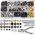 Miniatyrbillede 1 af 5: 146 Sæt Metal Rørformede Nitter til Læder og 6 stk. Nitteværktøj til DIY Læderhåndværk, Udskiftningsnitter Reparationer Dekoration, 6 Farver