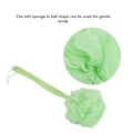 Miniatyrbild 2 av 7: Grönt långt handtag Supermjukt badduschboll Body Back Brush Mesh Sponge