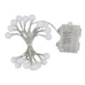 Miniatyrbillede 3 af 8: LED-lyskæde runde kugleform 8 tilstande timing 20 LED'er 2M vandtæt bærbar dæmpbar dekorative fe-lys