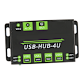Miniatyrbild 8 av 8: Industriell expansionshubbadapter 4-portars USB2.0 Multipel skyddskretsar Multigränssnittshubb 100V‑240VUS-kontakt