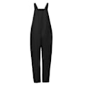 Miniatyrbillede 4 af 4: Casual sorte bomuldslinned dame overalls med seler 3XL