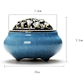Miniatyrbillede 4 af 5: Keramisk Røgelsesbrænder, Klassisk Røgelsesbrænder med Messing Calabash Røgelsesholder og Metal Låg, Dekorativt Hjemmetilbehør (C)
