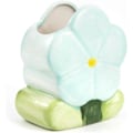 Miniatyrbillede 2 af 5: Blomst Blyantholder Keramisk Bordpynt Skrivebord Kontor Organizer Papirvarer Hylde Opbevaringskrukke (BLÅ)