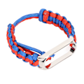 Miniatyrbillede 2 af 8: Paraply Cord Håndledsrem til Xiaomi Mi Band 6/5 NFC Ur Justerbar Udskiftningsrem Blå Rød
