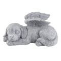 Miniatyrbillede 1 af 8: Kæledyr mindesmærke statue harpiks sovende kæledyr engel have skulptur til kæledyr mindesmærke gravsten ornament engel hund