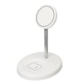 Miniatyrbilde 8 av 8: 2 i 1 Magnetisk Trådløs Lader Metall og ABS Hvit Trådløs Lader Stativ for IPhone 12 13 14 Serie Hvit