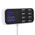 Miniatyrbilde 4 av 8: 8 porter hurtigbillader, multippel USB-ladestasjon, digitalt display for IOS/Samsung