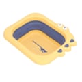 Miniatyrbilde 7 av 8: Rengjør Skyll Baby Bather Folding Multifunksjonell Bærbar Vask Spedbarn Liggende Bather for Gutt Jente Gul