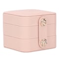 Miniatyrbillede 6 af 8: Smykkeæske Pink Bærbar Multi Layer PU Læder Smykke Rejsetaske til Hjem Ring Øreringe Halskæde