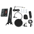 Miniatyrbild 1 av 8: Podcast-utrustningspaket Brusreducering Stabil inspelningsstudiopaket Ljudkort Mixer för Livestreaming