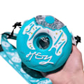 Miniatyrbild 1 av 5: Donut Vattenflaska Söt Form Färgglad PC Värmebeständig Bärbar Småbarn Drickflaska med Rem Blå Godis 380ml