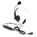 Miniatyrbilde 1 av 5: 4 x Call Center Monaural USB-plugg Headset Hodetelefoner med Mikrofon for Datamaskin