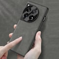 Pikkukuva 2 / 3: OnePlus 12 -kotelo, OnePlus 12 -nahkakotelo, PU-nahkainen erittäin ohut kestävä suojapuhelinkotelo Zekai harmaa