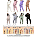 Miniatyrbilde 2 av 4: Ensfarget dame casual hettegenser lang ermet treningsdress sett XL rosa