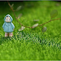 Miniatyrbillede 3 af 5: DIY landskabsdekoration mini fehave, kunstige planter, falsk mos, dekorativ græsplæne, 15 x 15 cm, 4 stk.