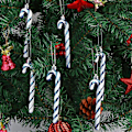 Miniatyrbilde 4 av 4: 6 stk. Juleglitter Candy Cane Plast Candy Cane Juletrepynt (Blå)