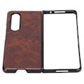 Miniatyrbilde 7 av 8: Business Lærmønster Telefondeksel Støtsikkert Telefondeksel for Samsung Galaxy Z Fold 3Brun