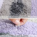 Miniatyrbild 4 av 5: Mikrofiber Randig Badrumsmatta Badrumsmatta (Lila-Grå, 43x61 cm) Extra Tjock, Mjuk och Luddig, Absorberande, Maskintvättbar, Halkfri Badrumsmatta