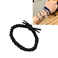 Miniatyrbild 6 av 8: Flätad hårsnodd med hög elasticitet, fixering, trendig tjock hårsnodd för bulle, svart
