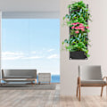 Miniatyrbillede 4 af 8: 6 lommer lodret plante dyrke poser beholder væg hængende planter til udendørs have sort