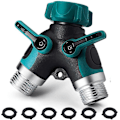 Miniatyrbillede 1 af 5: Haveslange Splitter 2 Vejs Kraftig Vandslange Adapter, Gummibelagt Greb til Vandhane, Sprinkler, Drypvandingssystemer Plæner