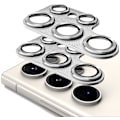 Miniatyrbild 1 av 5: Kameraskydd för Samsung Galaxy S23 Ultra 2023 - Metall + Härdat Glas Anti-Scratch HD Linsöverdrag Silver