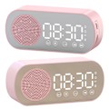 Miniatyrbild 4 av 8: Bluetooth högtalarklocka Multifunktionell Smart Digital Mirror Väckarklocka för Home School Office Engelsk Version Z7 Pink