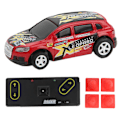Pikkukuva 1 / 8: Mini RC -ajoneuvokilpailu 4-suuntainen drift-auto 1:64 taskukokoinen kaukosäädinlelu sisä- ja ulkokäyttöön 3+ lapsille punainen