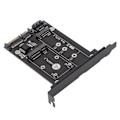 Pikkukuva 6 / 8: SATA-sovitin 2 in 1 MSATA/M2 NGFF SSD -sovitin kahteen SATA3-porttiin, jossa SATA-kaapeliruuvit 2230/2242/2260/2280