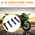 Miniatyrbillede 4 af 5: 4 stk. motorcykel tændspole til KAWASAKI NINJA ZX-6RR 2003-06 Sort