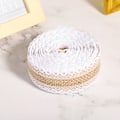 Miniatyrbillede 3 af 8: Blonderulle i linned, 5 meter, gaveæske, bånd, tøj, syning, dekoration, bælte, DIY, håndlavet (4 )