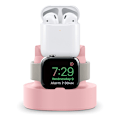 Miniatyrbilde 1 av 5: for IOS telefon ørepropper Klokke Ladestasjon Multifunksjonell silikon ørepropper Klokke Ladedokking for iOS telefon Rosa