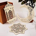 Miniatyrbilde 5 av 5: 6-delt Eid Mubarak trepyntsett - DIY Moon Wind Shape Dekorasjoner