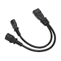 Miniatyrbillede 5 af 8: IEC320 C14 til dobbelt C15 ledning han til hun Sikkert strømsplitterkabel til skrivebordslampe Printerprojektor 100‑250V 12.6in