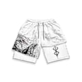 Miniatyrbillede 4 af 4: Berserk Manga 3D Print Anime Fitness Shorts - Hurtigtørrende Træningsshorts (2 i 1) 4XL16