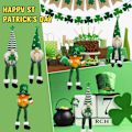Miniatyrbillede 3 af 8: 3 stk. St. Patrick's Day Gnome plys bamse Shamrock plys nisse legetøj til boligindretning gave