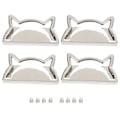 Miniatyrbild 1 av 8: 4 Set Metall Dekorativt Spänne Katt Klämma Stopper Läder Varor Bagage Jeans DIY TillbehörSilver B01-51-52059