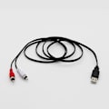Pikkukuva 4 / 5: 1,5 m USB A uros - 2x RCA phono uros AV-kaapeli johto PC TV Aux audio video -sovitin-AH