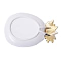Miniatyrbillede 4 af 5: Keramisk tallerkenfad 3D Ananas Design Ring Organizer Smykkebakke Hvid