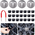 Pikkukuva 1 / 5: Tesla-vanteiden keskiöpeitteet ja pulttikupit -sarja malleille Y, 3, S ja X