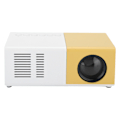Miniatyrbilde 2 av 8: J9 Mini bærbar projektor LED hjemmekino videomediespiller projektor med stativ 100‑240V hvit gul EU-plugg