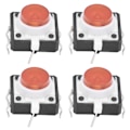 Miniatyrbild 5 av 8: 20 st 12x12x7,3 mm Taktil Tryckknappsbrytare LED Momentan Taktil Tryckknappsbrytare Röd